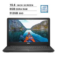 Dell 2019 Inspiron 15 3000 i3576 15.6 Inch HD Laptop (Intel Core i3-8130U 3.40 GHz, 8GB DDR4 RAM, 512GB SSD, Bluetooth, WiFi, Windows 10, Black) (Renewed)