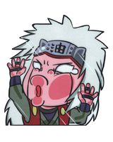 Funtaku - Jiraiya Naruto Funny Hitting Glass Vinyl Decal Sticker for Car/Window/Computer (4.3" x 4.7")