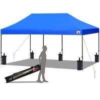 ABCCANOPY Pop up Canopy Tent Commercial Instant Shelter with Wheeled Carry Bag, Bonus 6 Canopy Sand Bags, 10x20 FT (Blue)