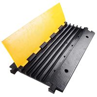 Yescom 5 Channel Rubber Electrical Wire Cable Cover Ramp Guard Warehouse Cord Cable Ramp