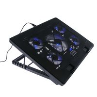 iMBAPrice - Quiet Portable 12" - 17" Laptop Cooler Cooling Pad - Ultra Slim 2xUSB Powered (5 Fans) with Adjustable Height Mount Stand