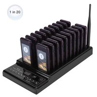 Zopsc 433.92MHz Wireless Calling System 999-channel High Sensitivity Guest Paging System with 20 Rechargeable Pagers Receivers and 1 Transmitter, Suitable for Restaurant(US Plug)