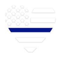Thin Blue Line Heart Vinyl Decal for Home or Car - Looks Great on Motorcycles, Laptops, Windows Also! Vinyl. (White with Blue Line)