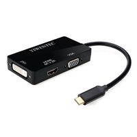 USB-C Multiport Adapter,YIWENTEC USB-C Type C 3.1 (Thunderbolt 3 Compatible) to HDMI DVI VGA 4K Cable Adapter Converter (Black)