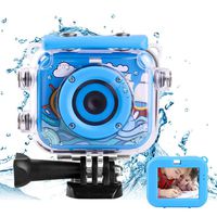 WooyMo Kids Underwater Camera, 12MP 1080P Waterproof Digital Camera Kids Action Camcorder with 2.0 inch HD Screen, Support 32GB SD Card for Children,Boys,Girls Swimming