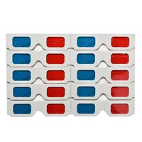 Tralntion 10pcs/Set Universal Paper Anaglyph 3D Glasses Red Blue Cardboard Movie Game DVD Video TV 3D Glasses