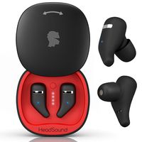 HeadSound V5 True Wireless Earbuds Headphones, Bluetooth 5.0 Stereo 3D Sound Totally Wireless in Ear Earphones, 25Hr Play Auto Pairing SweatProof Sport Headset, Built in Mic, Dual Speakers for Calls