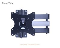 Mount-it! New Universal 3 Way Adjustable Swivel Swiveling Tilt Tilting Articulating Full Motion Corner TV Wall Mount Bracket VESA 50x50 75x75 100x100 200x100 200x200 with 25 7/8" Extension (Black)