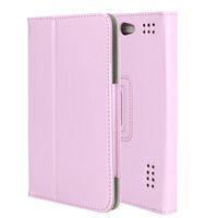 Fiaya Universal Folio Leather Slim Folding Stand Cover Case For 7 Inch Android Tablet PC (pink)