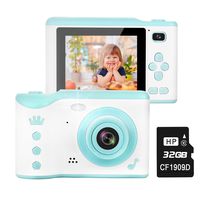 Kids Camera, 8.0MP Creative Digital Dual Camera, Rechargeable Children Camcorder with 2.8'' Touch Screen, 4X Digital Zoom, Gift for 3-12 Years Old Girls Boys Christmas, Blue(32GB TF Card Included)