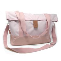 Amber & Ash Everyday Foldover Tote - Water Resistant, Expandable Laptop Bag for School, College, and Work - Travel Friendly with Messenger Strap and Trolley Sleeve - Fits 13-inch Laptop [Rose Quartz]