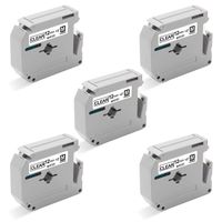 Unismar P-Touch M Tape 12mm M-K131 MK 131 M-131 Clear Labels Compatible for Brother PT-65 PT-90 PT-M95 PT-70BM PT-70SR PT-70 PT-80 PT-85 PT-45 PT-45M PT-100 PT-110 Label Maker, 1/2'' x 26.2', 5-Pack