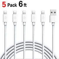 iPhone Charger,Atill Lightning Cable 5Pack 6FT iPhone Charging Cable Cord Compatible with iPhone X 8 8Plus 7 7Plus 6s 6sPlus 6 6Plus SE 5 5s 5c iPad iPod & More (white)
