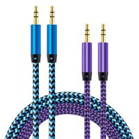 AUX Cord for Car, Ailkin 2 Pack 3.5mm Auxiliary Audio Cable, Braided Stereo AUX Chords Compatible Headphone Car, iPhone, iPod, iPad, Samsung Galaxy, HTC, LG, Google Pixel, Tablet & More-5Feet/1.5M