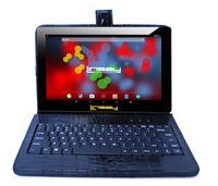 LINSAY 10.1" 1280x800 IPS Screen Quad Core Tablet 16GB with Black Crocodile Style Keyboard Case