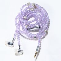Trendy Fashion Jewelry Simulated Pearl Necklace. Stereo Earphones/Earbuds. Microphone Beads 3.5mm in-Ear Headphone. Connect to 3.5mm Audio Devices. iPod, Mp3 Player and All Smart Phones. (Purple)