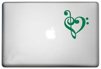 Music Heart Symbol Design MacBook Vinyl Decal is a Music Heart MacBook Pro Air Vinyl Decor Decal. Laptop Sizes 11, 12, 13 and 15 inch Green