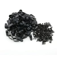 Heyous 100pcs 2/5 inch (10.4mm) R-Type Cable Clamp Nylon Wire Hose Tube Fastener Fixed Cable Tie Mount Organizer Holder R Type Cable Clip with Mounting Screw Black