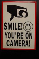 Smile You're On Camera Warning Security Sticker 7" X 5" Vinyl Decal Indoor & Outdoor (PS66)