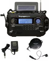 KA600 Black Solar/Crank AM/FM/SW NOAA Weather Radio, Bonus AC Adapter/Charger, Bonus Reel Antenna, 5-LED Reading lamp, 3-LED Flashlight ...