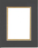 16x20 Black & Gold Double Picture Mat Bevel Cut for 11x14 Pictures