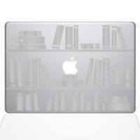 The Decal Guru 1649-MAC-12M-S Bookshelf Library Decal Vinyl Sticker, Silver, 12" MacBook