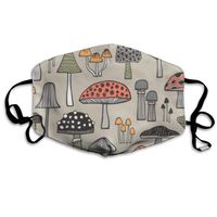Woodland Forest Autumn Nature Mushrooms Print Dust Mask,Washable and Reusable Cleaning Gardening Outdoor Activities Warm Windproof Mask