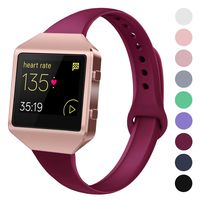 Acrbiutu Bands Compatible with Fitbit Blaze, Slim Thin Narrow Replacement Silicone Sport Accessory Strap Wristband with Metal Frame Compatible for Fitbit Blaze Women Men
