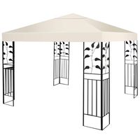 Tangkula 10'x10' Canopy Cover Outdoor Patio Gazebo Replacement Top Cover Wedding Party Event Tent Cover Heavy Duty Durable Waterproof Sun Snow Rain Shelter 1-Tier or 2-Tier 3 Color (1-Tier, Beige)