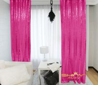 ShinyBeauty Sequin Curtain 2 Panels Glitter Backdrop 6FT Fuchsia Sequin Backdrop 8FT Photography Background Backdrop for Pictures