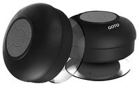 GOTO Water Resistant Bluetooth 3.0 Shower Speaker, Handsfree Portable Speake rphone with Built-in Mic, 6hrs of playtime,black Control Buttons and Dedicated Suction Cup black