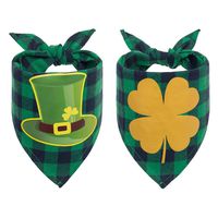 SCIROKKO 2 Pack Saint Patrick's Day Dog Bandanas - Triangle Bibs Scarf Accessories for Small Medium Large Dog - 100% Super Soft Cotton