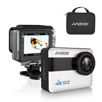 Action Camera, Andoer 4K WiFi 2.31 inch Full HD LCD Touchscreen with 20MP Novatek 96660 Chipset Suppport Gyroscope Anti-Shake 5X Zoom, 170 Wide-Angle Lens and Waterproof Hard Case
