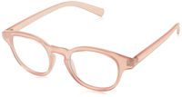 BluVue Unisex BL 1006 Atlas Round Blue Light Blocking Computer Tablet Smartphone Screen Reading Glasses, Blush Frame, Diopter 1.5