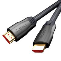 AMPCOM 4K High Speed HDMI Cable, Zinc-Alloy Shell - 3D 60Hz HDR ARC Ethernet, 10ft Gray
