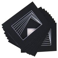 Pack of 50 11x14 Black Picture Mats Mattes with White Core Bevel Cut for 8x10 Photo
