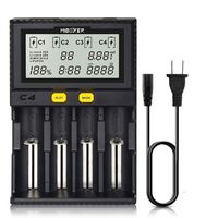 18650 Battery Charger,MiBOXER Smart Universal 4-Bay Automatic LCD Display,Fast Charging Rechargeable Li-ion LiFePO4 Ni-MH Ni-Cd AA AAA C 26650 18350 17670 18700 21700 20700 RCR123,Fire Protection