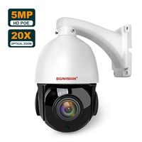 PTZ Camera Outdoor 5MP, PoE IP Security Monitor IR Night Vision Pan Tilt 20X Optical Zoom Motion Detection Video Surveillance Dome Camera, IP66 Waterproof, 5 Megapixels Super HD Onvif Ethernet Camera