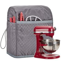 HOMEST Stand Mixer Quilted Dust Cover with Pockets Compatible with KitchenAid Bowl Lift 5-8 Quart, Grey (Patent Pending)