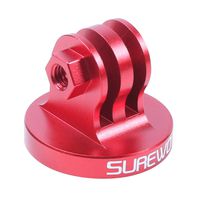 SUREWO Aluminum Alloy Tripod Mount Adapter Compatible with Gopro Hero 7/(2018) 6/5,5/4 Session,4 Silver,3+,3,DJI Osmo Action (Red)