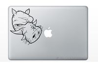 Angry Snorting Warthog Head MacBook Laptop Vinyl Decal Sticker Pig Hog Swine Tusks Snort Whiskers Boar Wild Pig