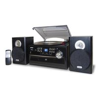 Jensen Drive Belt Turntable w/ AM/FM, Cartridge, Cassette, CD, Needle Radio, Record Player & Stereo Speakers (Full Set)