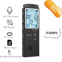 RISWOJOR 16G Voice Activated Recorder Device，Mini Recorder Portable Dictaphone 1536Kbps, Landline Call Recorder，Digital Audio Recorder for Meeting，Lectures，USB Charge