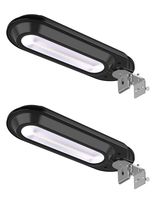 ROSHWEY Solar Gutter Lights Outdoor, Super Bright 18 LED Deck Light Waterproof Wall Lamps Dusk to Dawn for Garden Fence Garage Pathway (Pack of 2, Cool White Light)