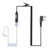 NKTECH 2-Pin K-Type Air Tube Earpiece Headset PTT MIC for BaoFeng UV-5R V2+ PRO DM-5R UV-5RE Plus UV-5RA UV-82 GT-5 GT-3 Wouxun TYT HYT Kenwood Two Way Radio (NK-H2-Black)