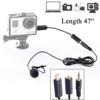 BOYA BY-LM20 47'' Lapel Clip-on Omnidirectional Lavalier Microphone for GoPro HERO 3 3+ 4 Black White & Silver Editions PC Computer Sony Canon Panasonic Camera Camcorder