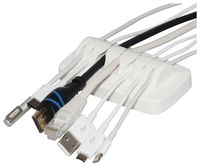 Heaviest Cable Organizer on The Market! Compact and Weighted Desktop Cord Holder and Cable Organizer, Eco-Friendly Silicone, No Bad Smell, Bundled with 4 Reusable Cable Ties! (White)