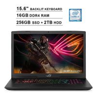 2019 ASUS ROG Strix 15.6 Inch FHD 1080P Gaming Laptop (8th Gen Inter 6-Cores i7-8750H up to 4.1GHz, 16GB DDR4 RAM, 256GB SSD (Boot) + 2TB HDD, NVIDIA GeForce GTX 1050 Ti 4GB, Backlit KB, Windows 10)