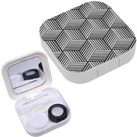 Portable Contact Lens Case Box Travel Kit Mirror + Bottle + Tweezers Container Holder [ Stylish ]