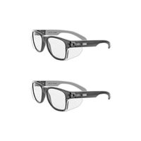 MAGID Y50BKAFC Iconic Y50 Design Series Safety Glasses with Side Shields | ANSI Z87+ Performance, Scratch & Fog Resistant, Comfortable & Stylish, Cloth Case Included, Clear Lens (2 Pair)